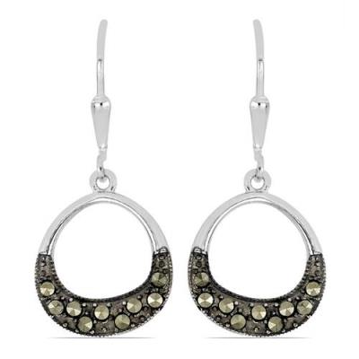 BUY 925 STERLING SILVER NATURAL AUSTRIAN MARCASITE GEMSTONE EARRINGS – BULK JEWELRY